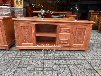 Kệ tivi gỗ Xoan Đào mẫu cánh đục