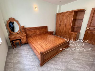 Combo Phòng ngủ Gỗ Gõ Đỏ Cao Cấp Tại Nhà Khách - Quận 12
