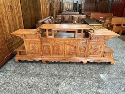 Kệ tivi gỗ Gõ mẫu cong 2m2