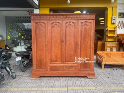 Tủ quần áo 4 cánh gỗ Hương Đá - Cao cấp nguyên khối