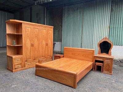 Combo phòng ngủ gỗ Gõ Đỏ _ mẫu tủ góc