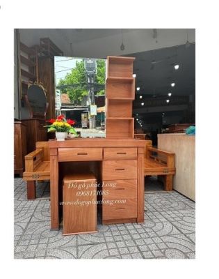 Bàn Trang Điểm Gỗ Xoan Đào 80cm - Gương ZicZac