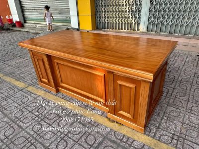 Bàn làm Việc Giám Đốc gỗ Gõ Đỏ 1m8 _ Mẫu Bắt Chỉ