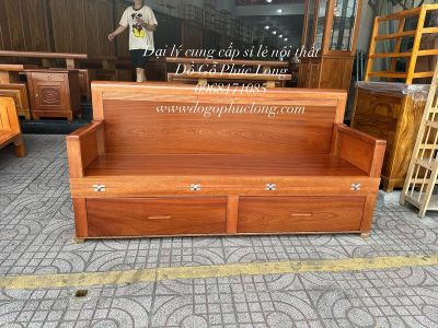 Giường Gấp Gỗ Xoan Đào 2 Ngăn Kéo 1M2x2M hiện Đại