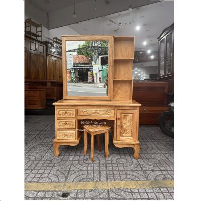 Bàn trang điểm gương kéo gỗ gõ đỏ cao cấp