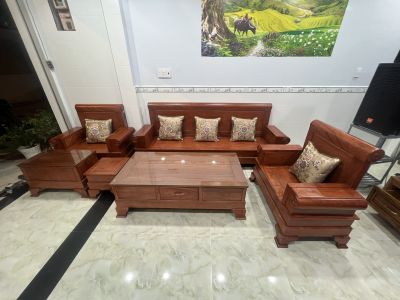 Sofa gỗ Hương Đá mẫu pháo cao cấp